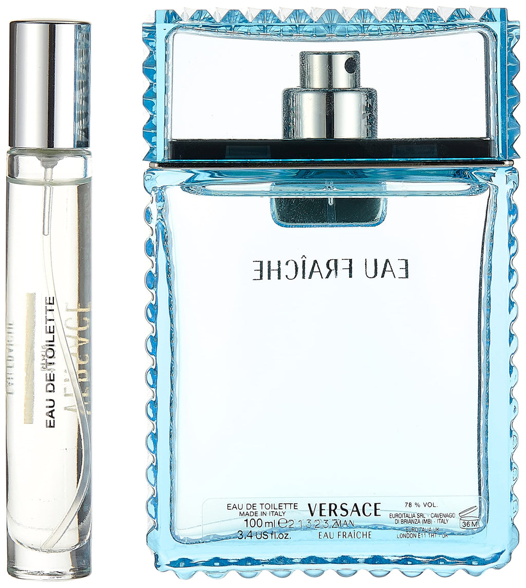 Versace Man Eau Fraiche 3 Piece Gift Set: Eau De Toilette 100ml - Eau De Toilette 10ml - Bag - Gift Set at MyBeautyBoutique by Versace