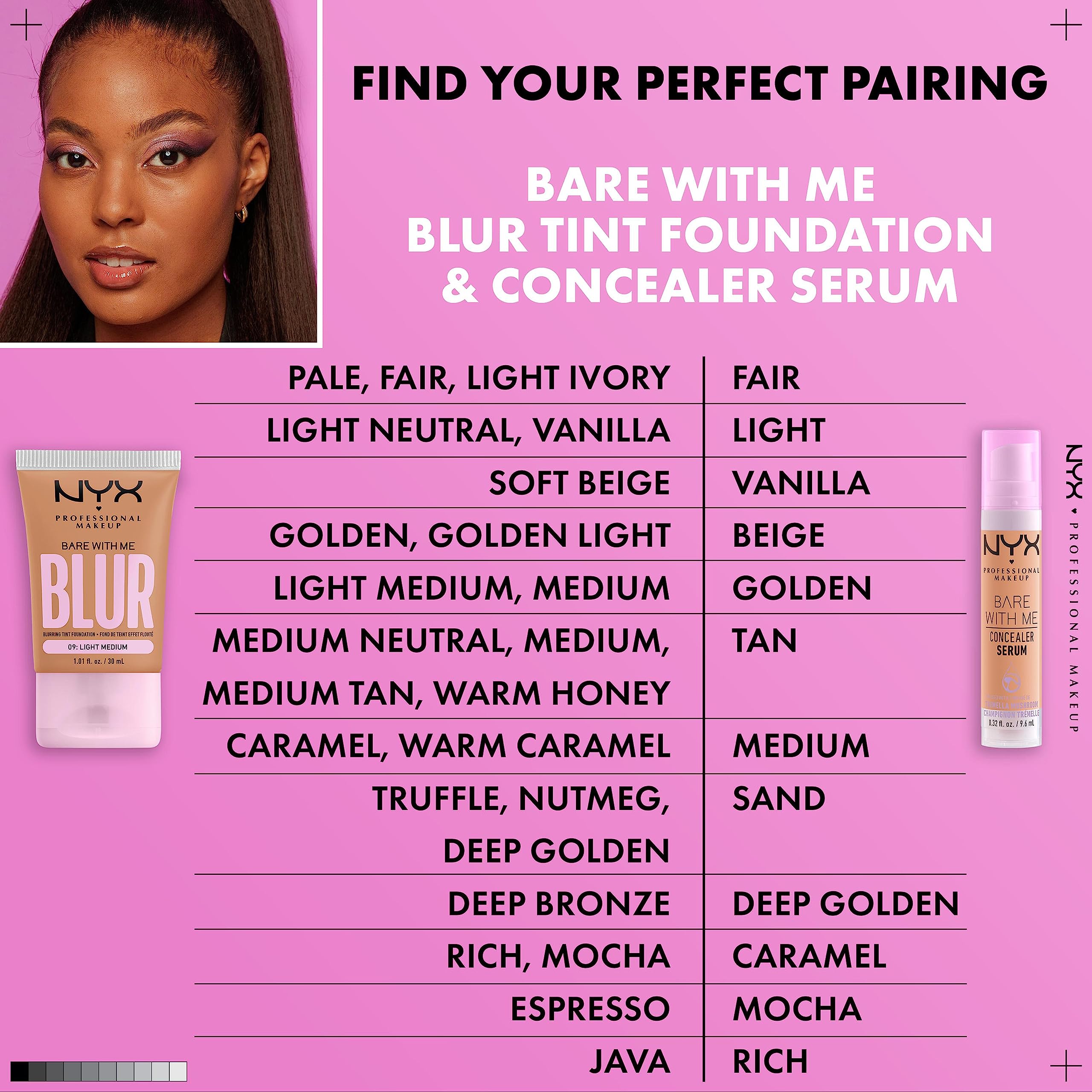 NYX Bare With Me Blur 17 Truffle Foundation 30ml