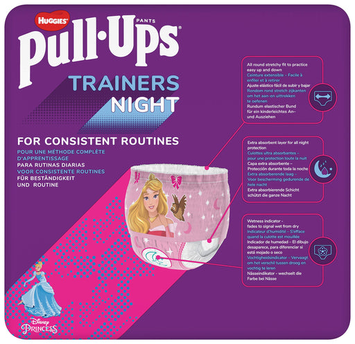 Huggies Pull-Ups Trainers Night Time Girl 2-4 Years Nappy Size 5-6+