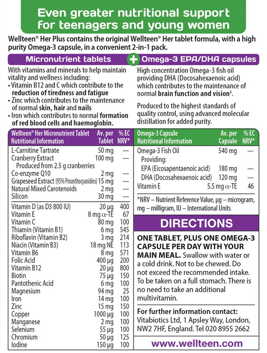 Vitabiotics Wellteen Her Plus Tablets + Capsules 