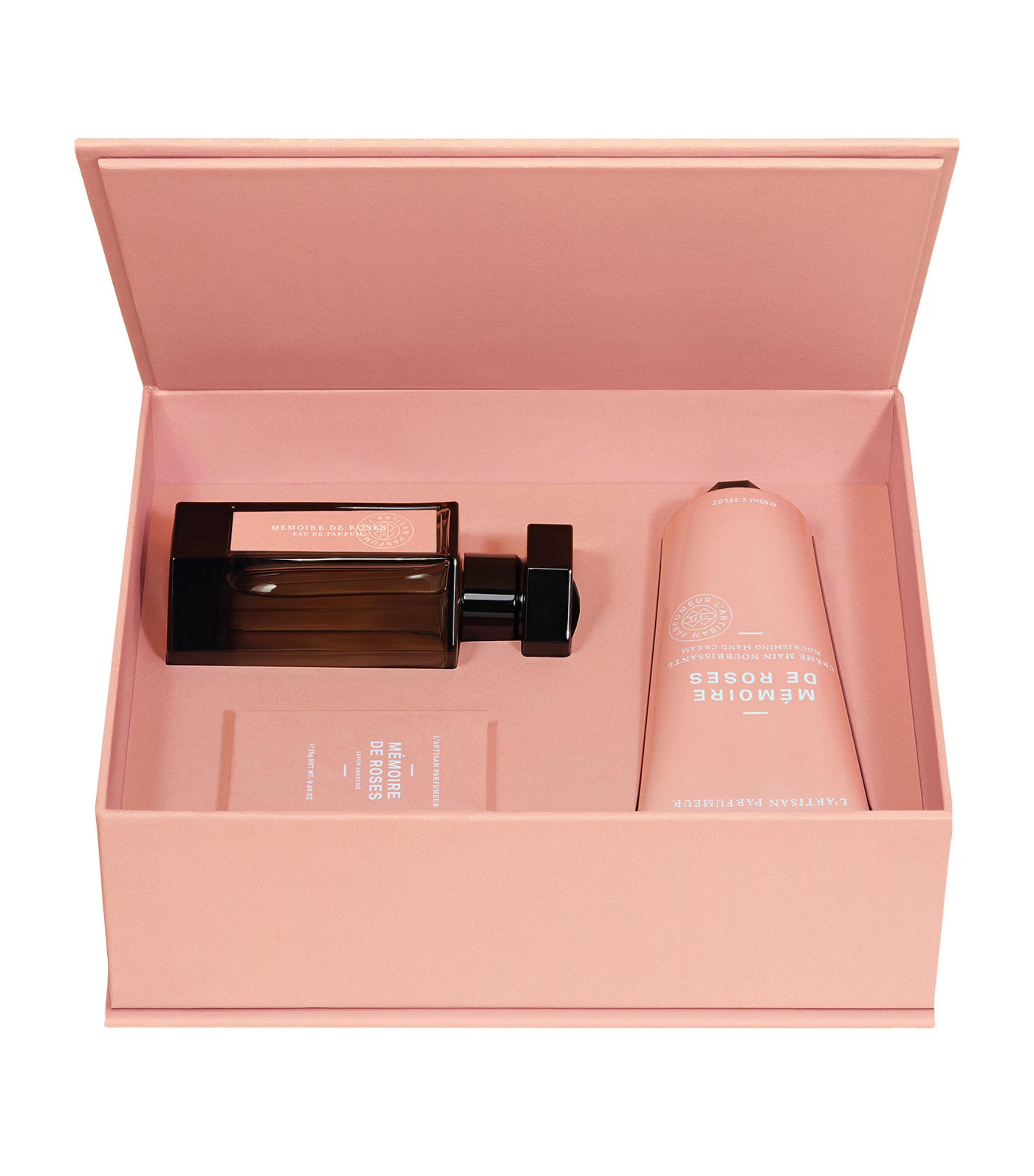 L'Artisan Parfumeur Mémoire de Roses Gift Set: EDP Spray 50ml + Soap 25g + Hand Cream 65ml