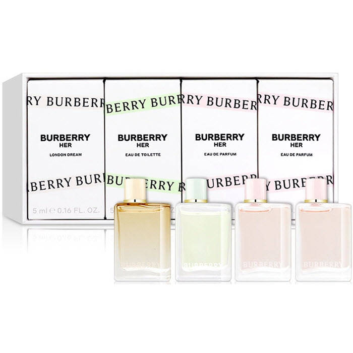 Burberry (L) Mini 2 x 5ml EDP Burberry + 5ml EDT Burberry Her + 5ml EDP Burberry Her London Dream - Personal Fragrance at MyBeautyBoutique by BURBERRY