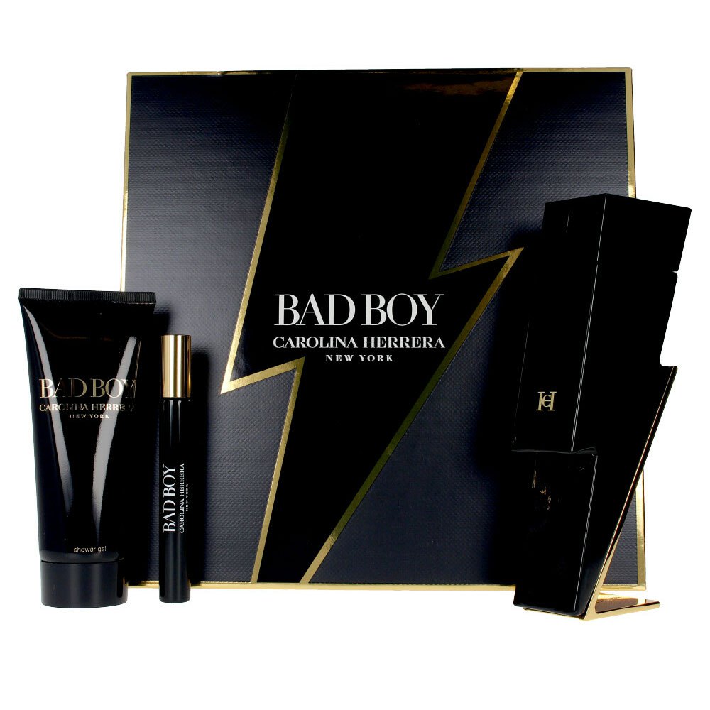 Carolina Herrera Bad Boy - Gift Set With 100ml EDT and 10ml EDT Travel Spray + 100ml Shower Gel - Beauty at MyBeautyBoutique by Carolina Herrera
