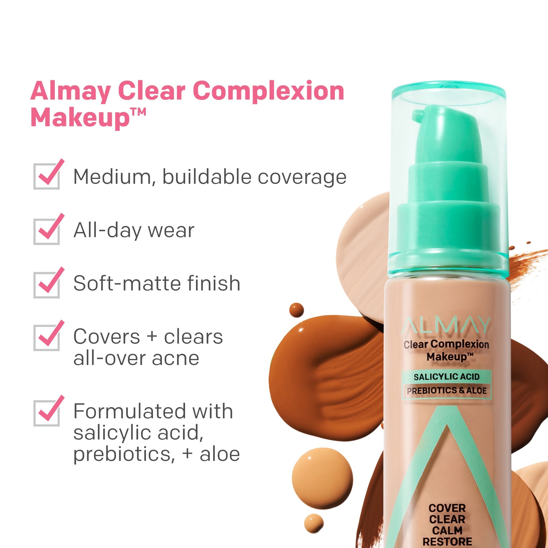 Almay Clear Complexion Makeup 500 Beige Treatment 30ml