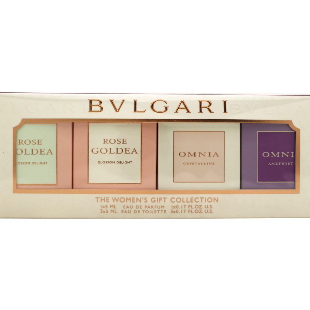 Bvlgari (L) 4 x 5ml Mini EDP Rose Goldea Blossom Delight + EDT Rose Goldea Blossom Delight + EDT Omnia Crystalline + EDT Omnia Amethyste - Fragrance at MyBeautyBoutique by Bvlgari