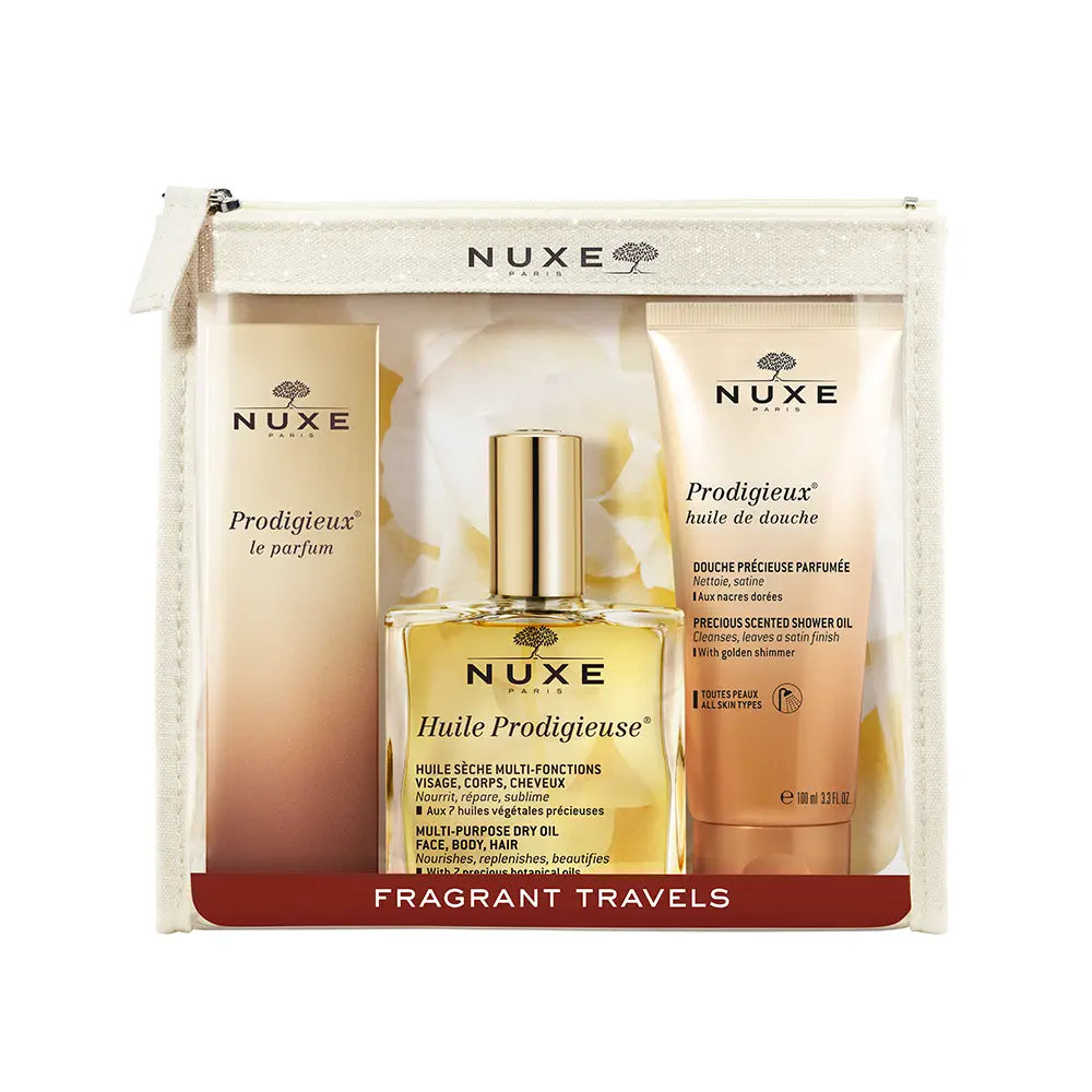 Nuxe Prodigieux Travel Exclusive Gift Set 100ml Shower Oil +  100ml Dry Oil + 30ml EDP - Body Cleansers at MyBeautyBoutique by Nuxe