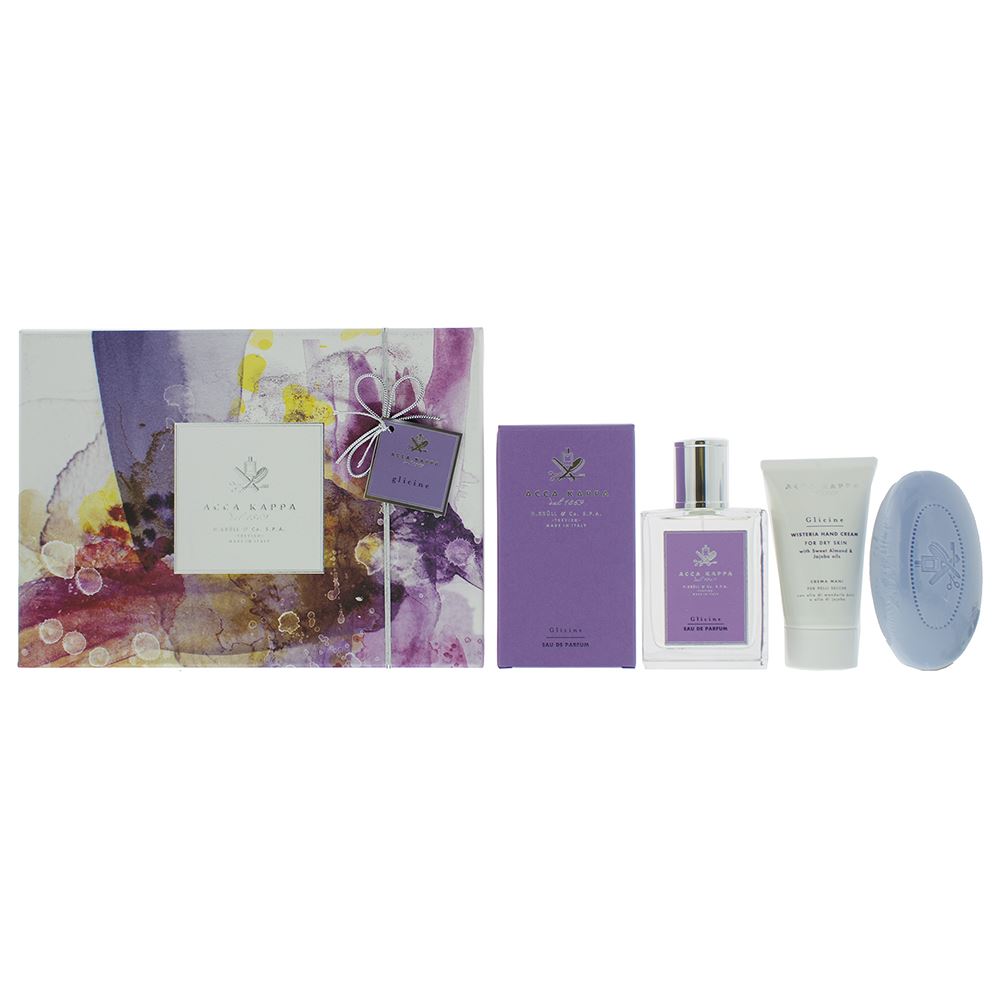 Acca Kappa Glicine Wisteria Edp 100ml - Soap 150g - Hand Cream 75ml Gift Set - Perfume & Cologne at MyBeautyBoutique by Acca Kappa
