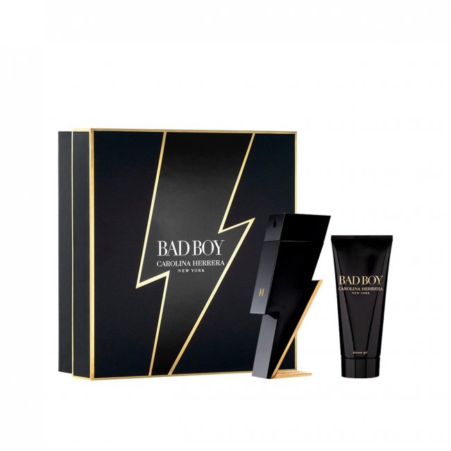 Carolina Herrera Bad Boy - Gift Set With 100ml EDT and 10ml EDT Travel Spray + 100ml Shower Gel - Beauty at MyBeautyBoutique by Carolina Herrera