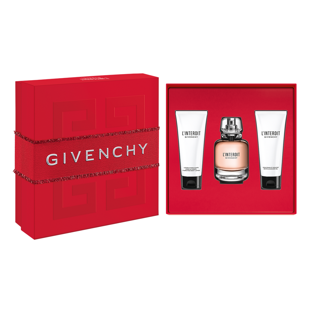 Givenchy L'interdit 3 Piece Gift Set: Eau De Parfum 80ml - Body Lotion 75ml - Shower Gel 75ml - Gift Set at MyBeautyBoutique by Givenchy