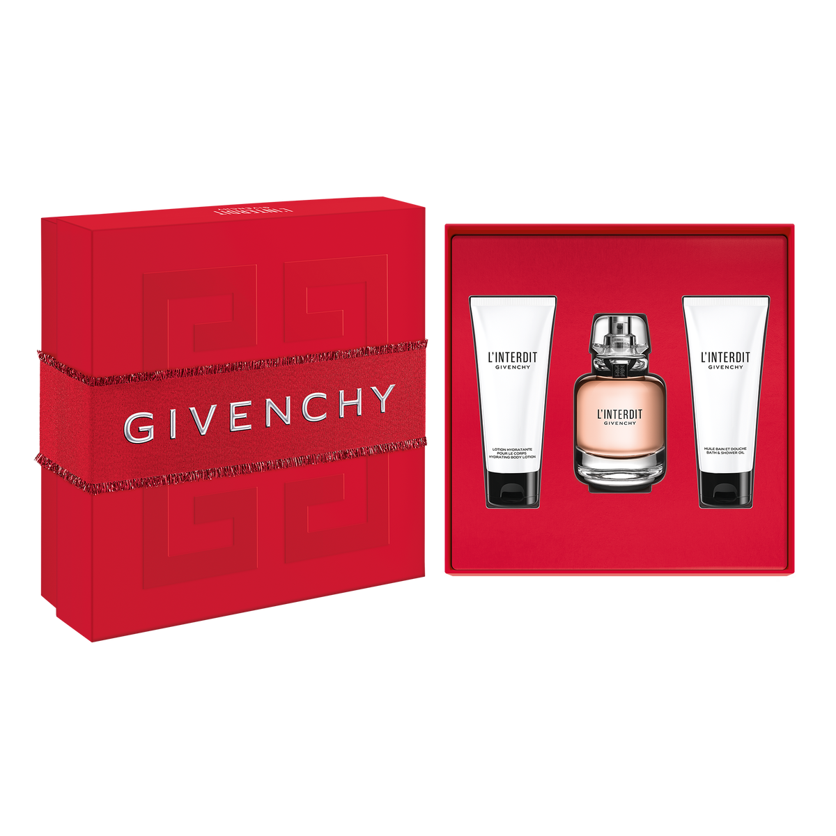 Givenchy L'interdit 3 Piece Gift Set: Eau De Parfum 80ml - Body Lotion 75ml - Shower Gel 75ml - Gift Set at MyBeautyBoutique by Givenchy