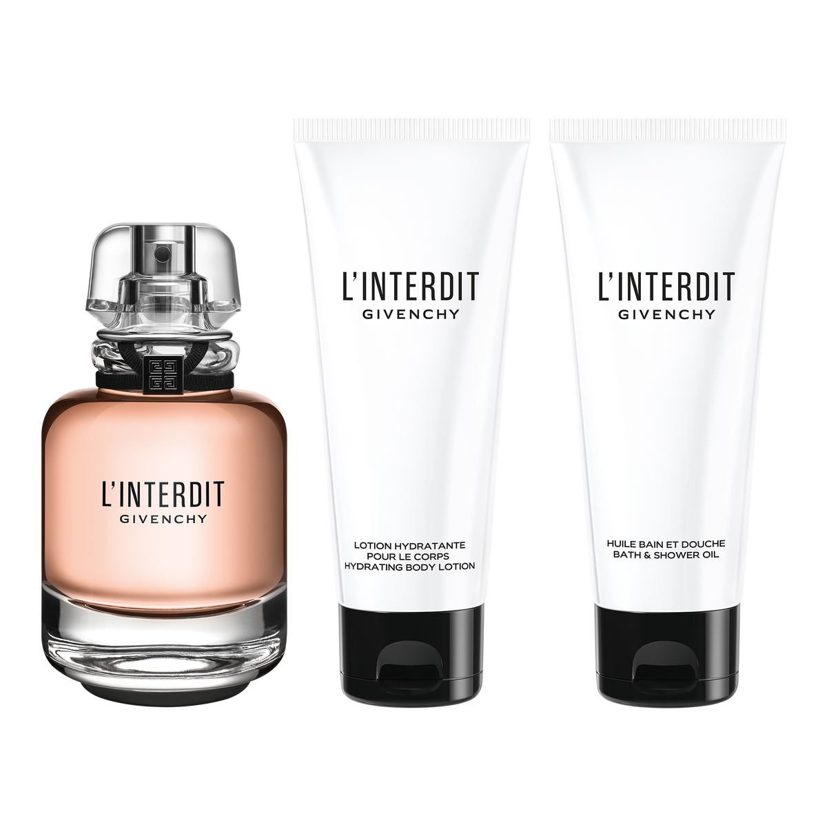 Givenchy L'interdit 3 Piece Gift Set: Eau De Parfum 80ml - Body Lotion 75ml - Shower Gel 75ml - Gift Set at MyBeautyBoutique by Givenchy