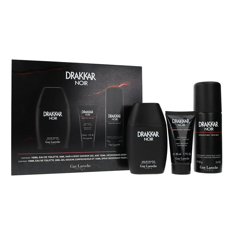Guy Laroche Drakkar Noir EDT 100ml + 150ml Deodorant Spray + 50ml Shower Gel - Gift Set at MyBeautyBoutique by Guy Laroche