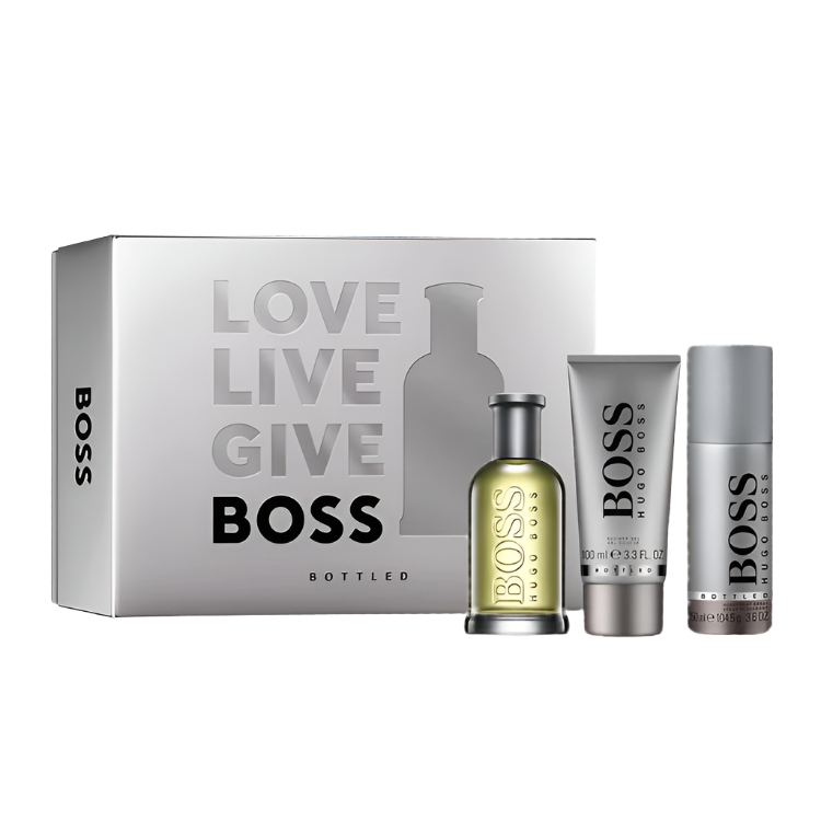 Hugo Boss Bottled 3 Piece Gift Set: Eau De Toilette 100ml - Shower Gel 100ml - Deodorant Spray 150ml