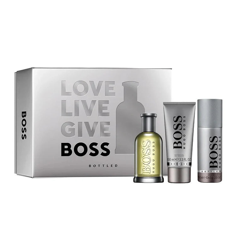 Hugo Boss Bottled 3 Piece Gift Set: Eau De Toilette 100ml - Shower Gel 100ml - Deodorant Spray 150ml