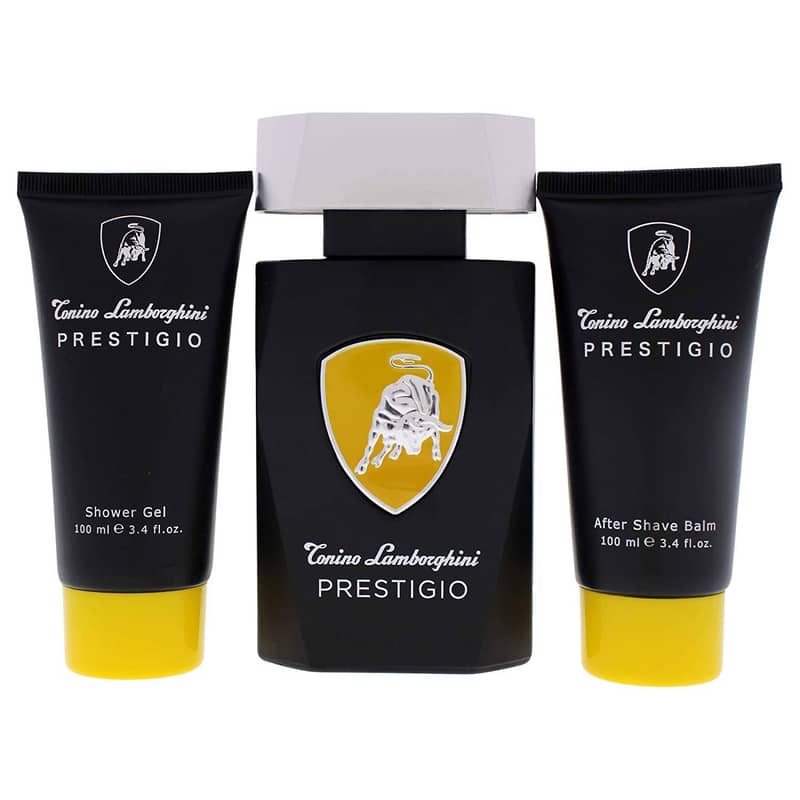 Lamborghini Prestigio Gift Set 125ml EDT Spray + Shower Gel 100ml + Aftershave Balm 100ml - Lotion & Moisturizer at MyBeautyBoutique by Tonino Lamborghini