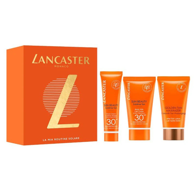 Lancaster My Sun Routine Gift Set - Sun Routine SPF 30 Face Cream 3ML + Sun Routine SPF 30+  Body Milk 50ML + Golden Tan Maximiser FSL 50ML
