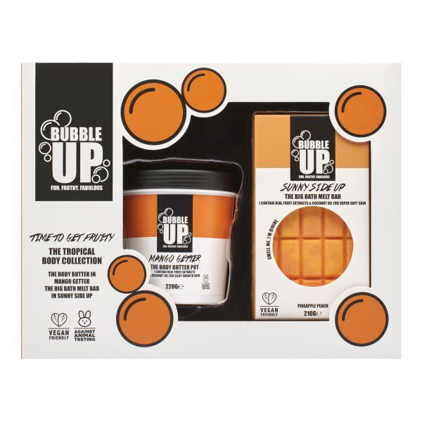 Bubble Up Tropical Gift Set – 210g Sunny Side Up Big Bath Bar & 220g Mango Getter Body Butter