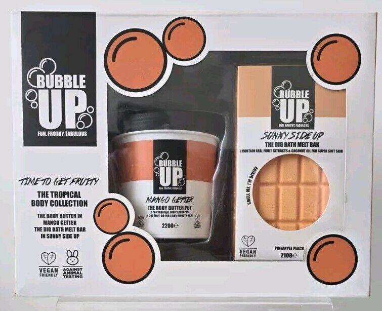 Bubble Up Tropical Gift Set – 210g Sunny Side Up Big Bath Bar & 220g Mango Getter Body Butter