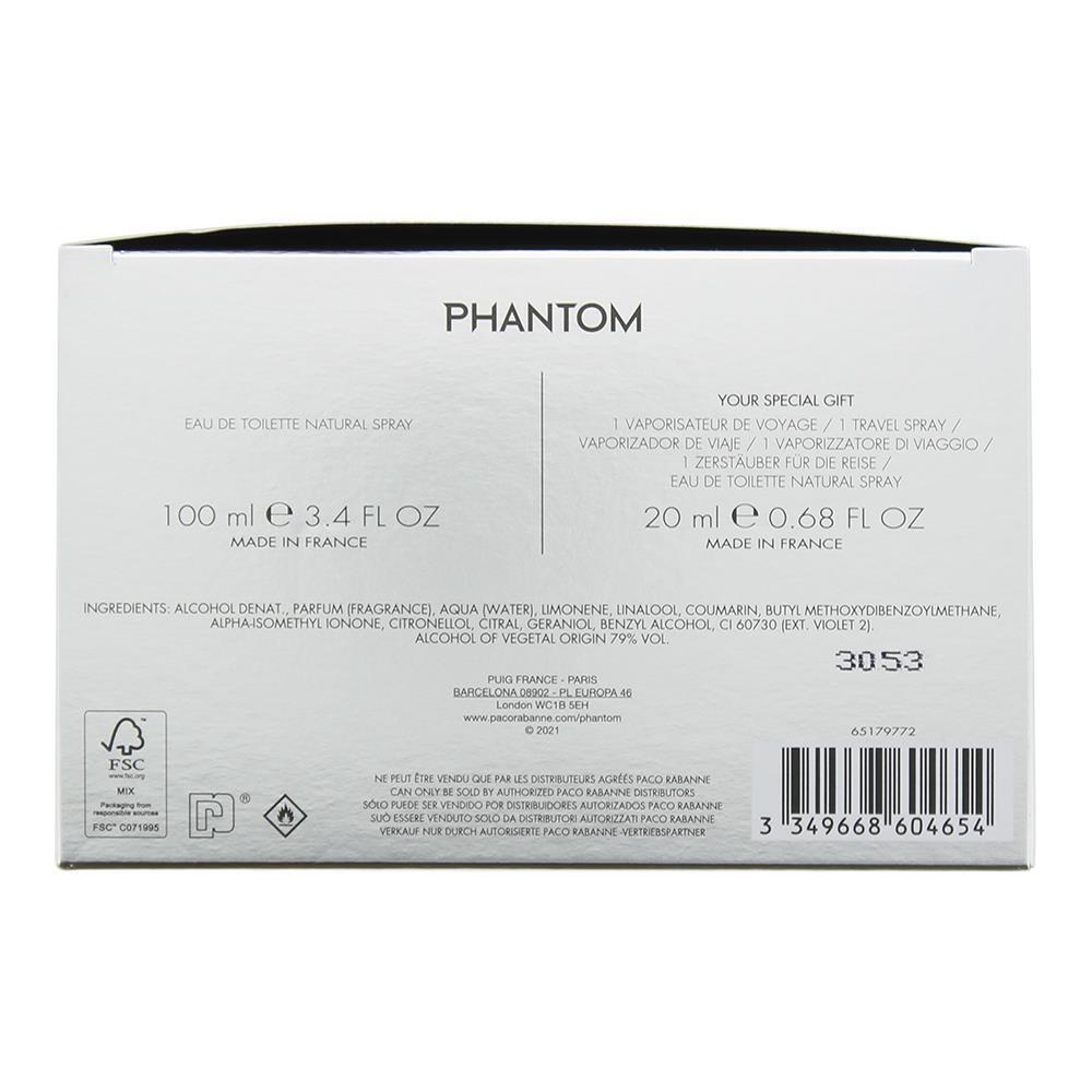 Paco Rabanne Phantom 2 Piece Gift Set: Eau de Toilette 100ml - Eau de Toilette 20ml - Eau de Toilette at MyBeautyBoutique by Paco Rabanne