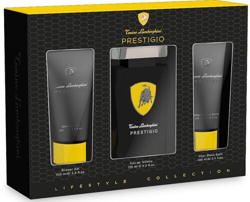 Lamborghini Prestigio Gift Set 125ml EDT Spray + Shower Gel 100ml + Aftershave Balm 100ml - Lotion & Moisturizer at MyBeautyBoutique by Tonino Lamborghini