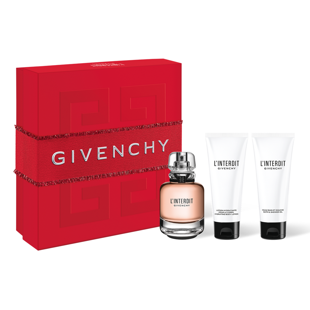 Givenchy L'interdit 3 Piece Gift Set: Eau De Parfum 80ml - Body Lotion 75ml - Shower Gel 75ml - Gift Set at MyBeautyBoutique by Givenchy