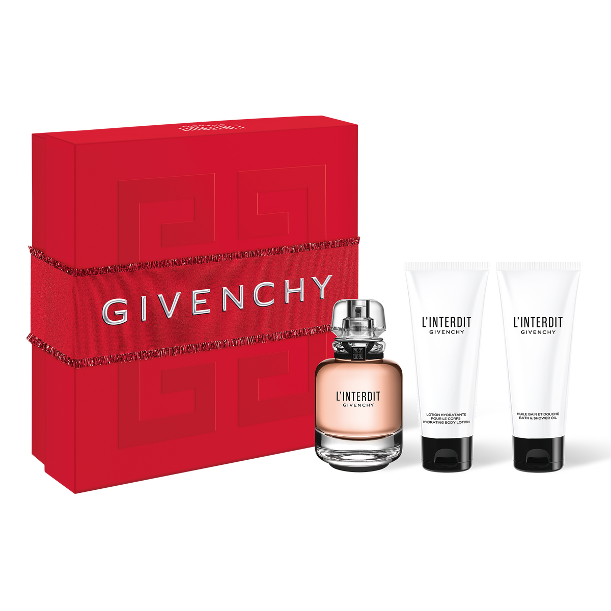 Givenchy L'interdit 3 Piece Gift Set: Eau De Parfum 80ml - Body Lotion 75ml - Shower Gel 75ml - Gift Set at MyBeautyBoutique by Givenchy