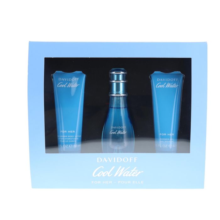 Davidoff Cool Water Woman 3 Piece Gift Set: Eau de Toilette 50ml - Shower Gel 50ml - Body Lotion 50ml - Gift Set at MyBeautyBoutique by Davidoff