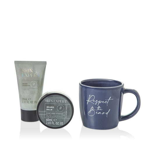 The Kind Edit Co. Skin Expert Mug Gift Set 50ml Beard Balm + 70ml Beard Shampoo + Mug